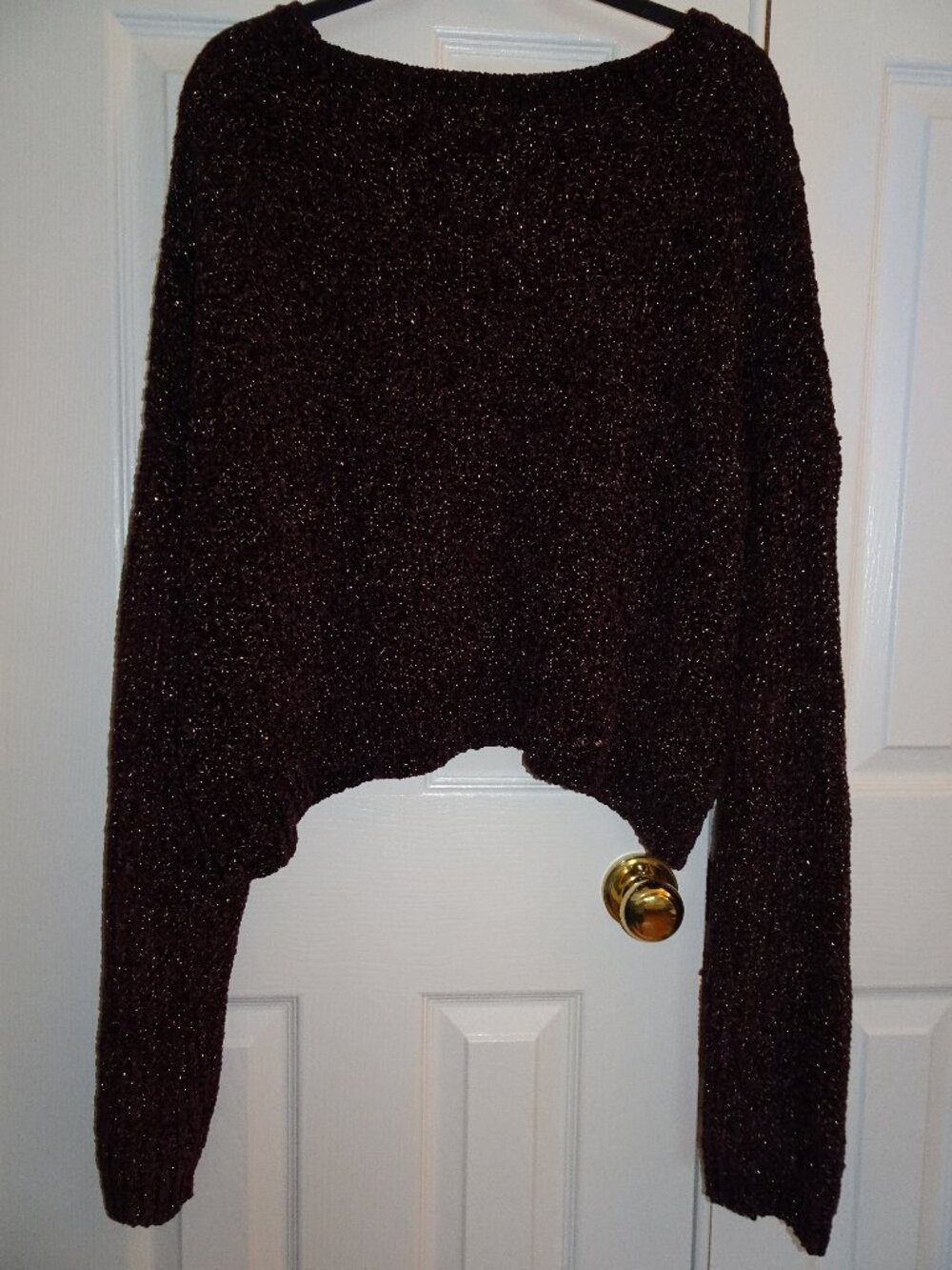 Shimmery Burgundy Cropped Sweater from Forever 21